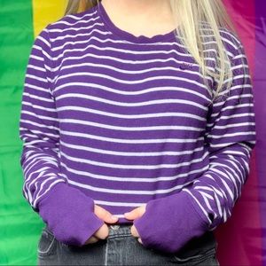 nike purple striped sweater